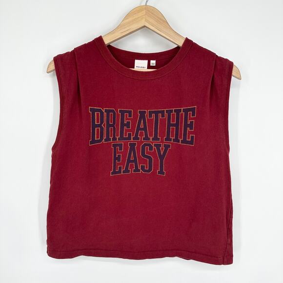 MOUSSY Vintage Graphic Print Muscle Tee Cropped Sleeveless Tank Top - Picture 2 of 11